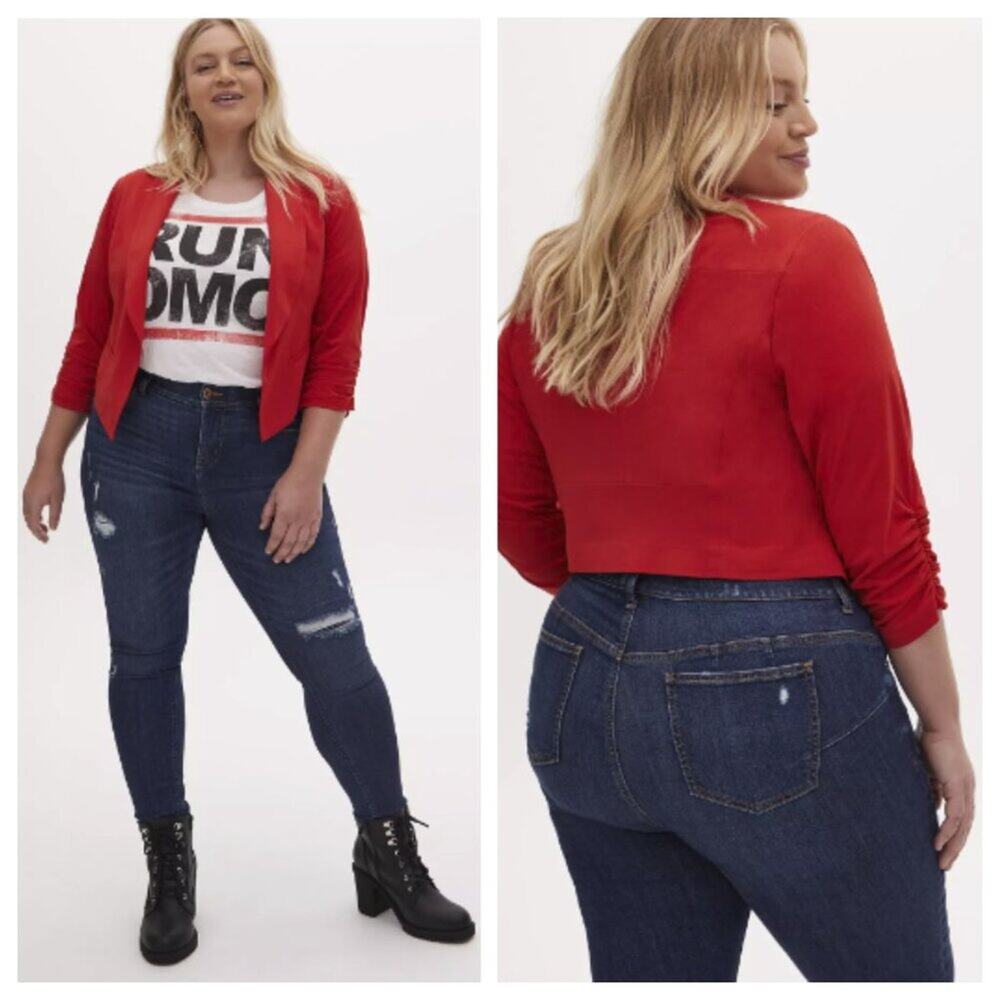 Torrid Women's Studio Crepe Classic Blazer Molten Lava Size 3X